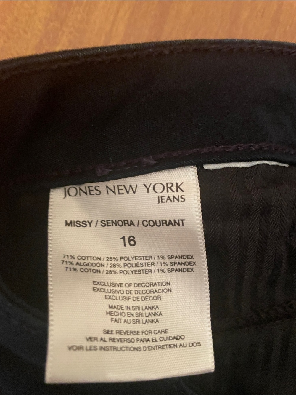 Jones New York Black Straight-Leg jeans  size 16 - Picture 3 of 4